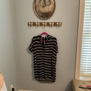 Madewell Black and White Striped Shirt